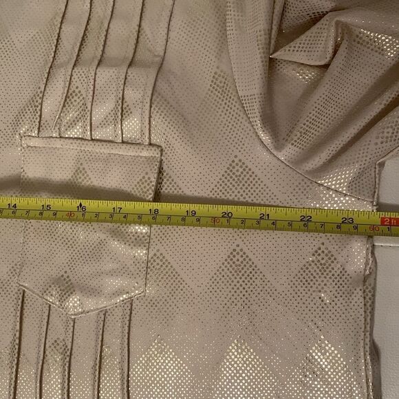 NWT Ava & Grace Gold Shimmer Light Beige Blouse Top Size 2X - Picture 5 of 12